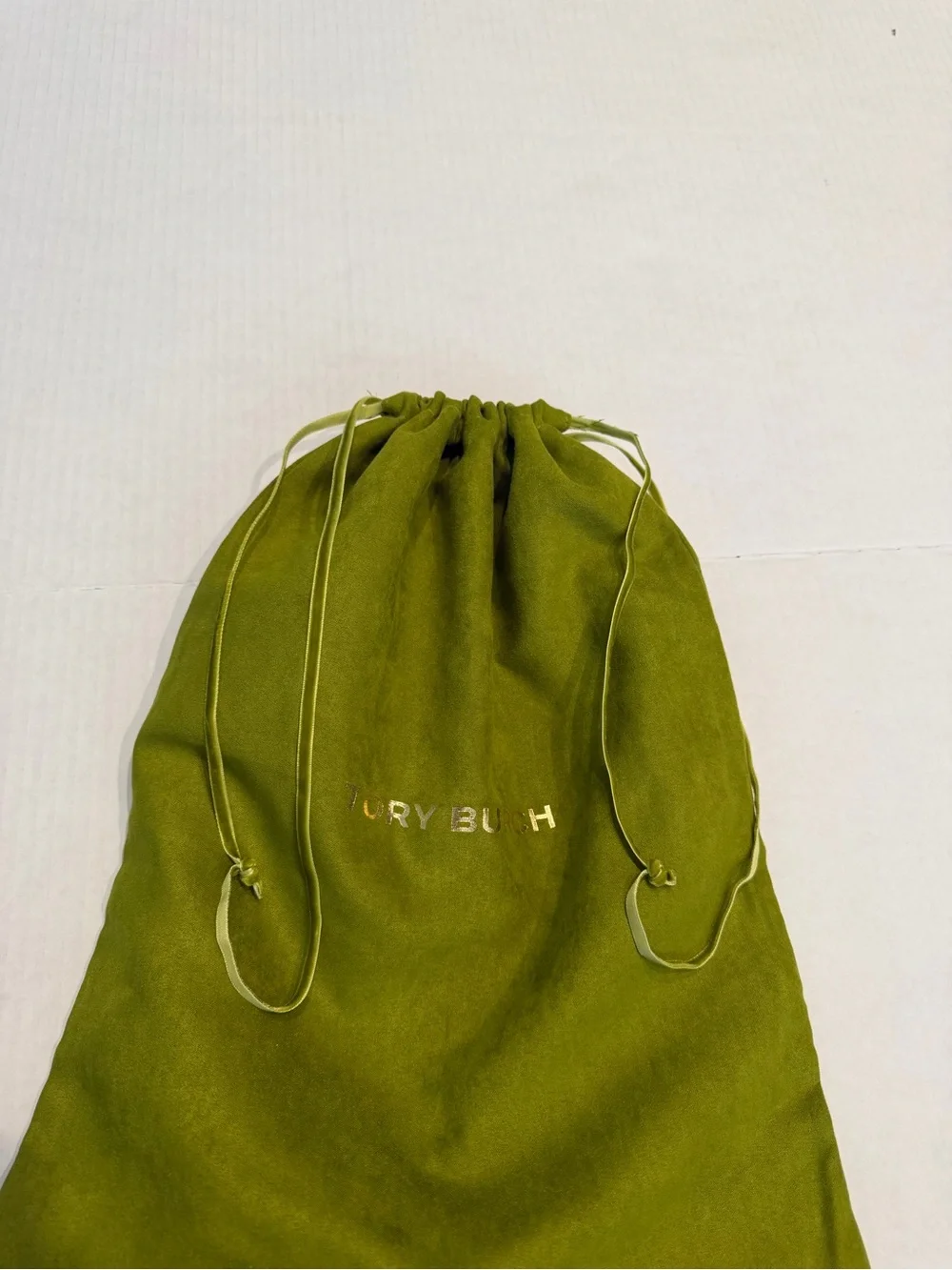 Tory Burch Olive Green Drawstring Dust Bag 12x15 Shoes/Purse